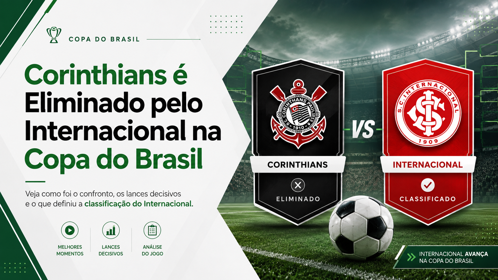 Corinthians é Eliminado pelo Internacional na Copa do Brasil